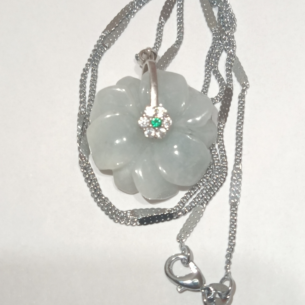 COPY - 100% type a natural lucky jade pendant necklace